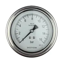 100mm Pressure Gauge, All Stainless Steel, Back Entry, 1/2" NPT, Glass Window, BDT18-D. 0 to 10bar