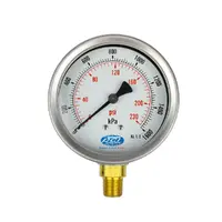 100mm Stainless Steel Case Brass Internals Pressure Gauge