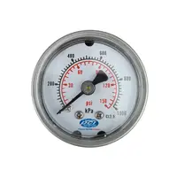 40mm Stainless Steel Case Brass Internals Back Entry Pressure Gauge